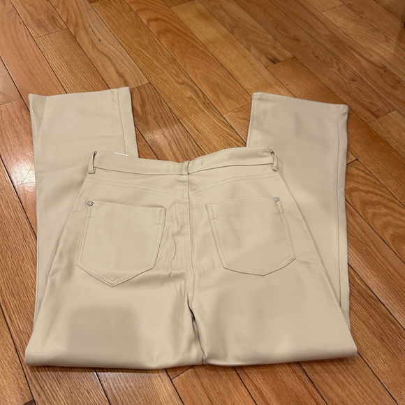 Zara Cream Faux-Leather Pants - Picture 6 of 7